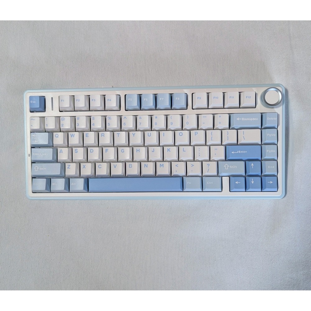 AULA F75 Wireless Mechanical Keyboard Ice Blue Gray Wood Switch V3 Gasket 75%